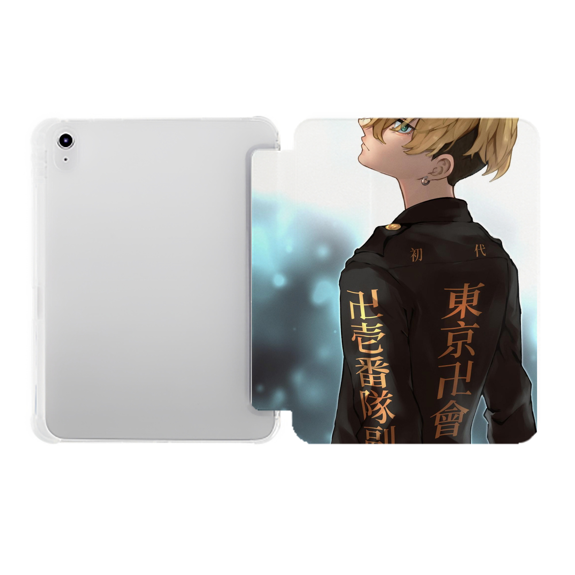 （画像用） 東京リベンジャーズ Tokyo Revengers IPad ケース ペン収納付き 三つ折りスタンド PUレザー×シリコン 対応機種9.5/10.5/10.9インチ